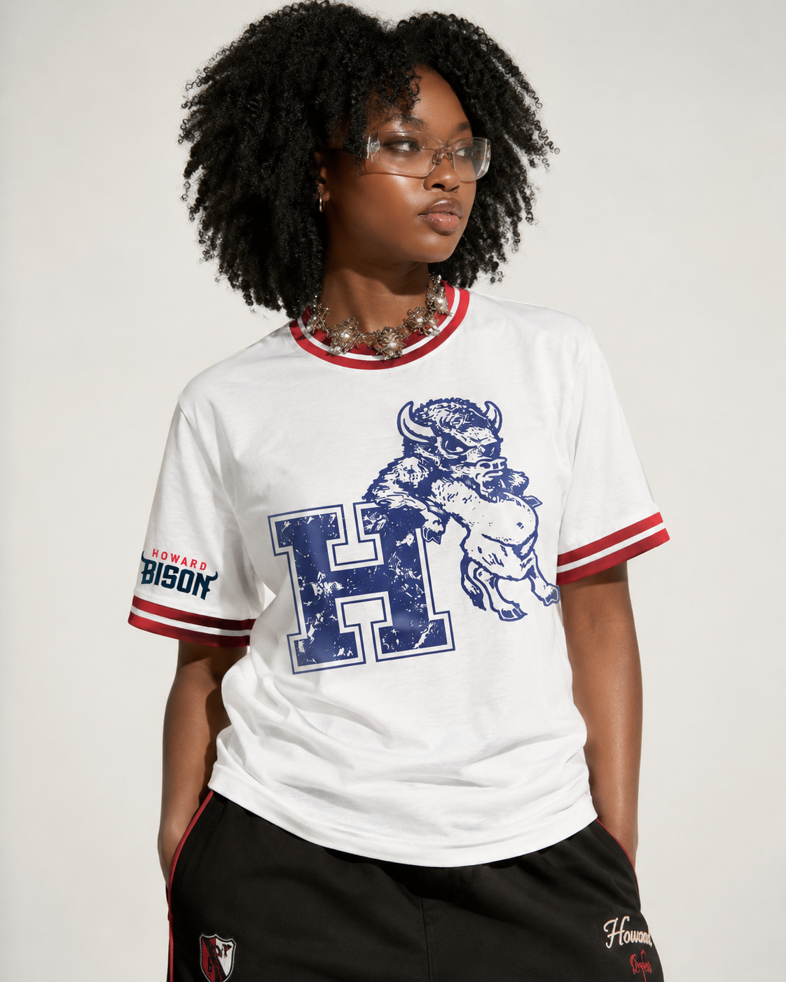 Howard University Vintage Bison Ringer Tee *Preorder*